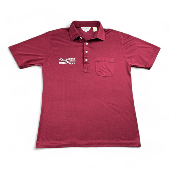 Vintage Monster Truck Polo Shirt Adult SMALL Red Desperado 4x4 80s 70s Tonix - Picture 1 of 9